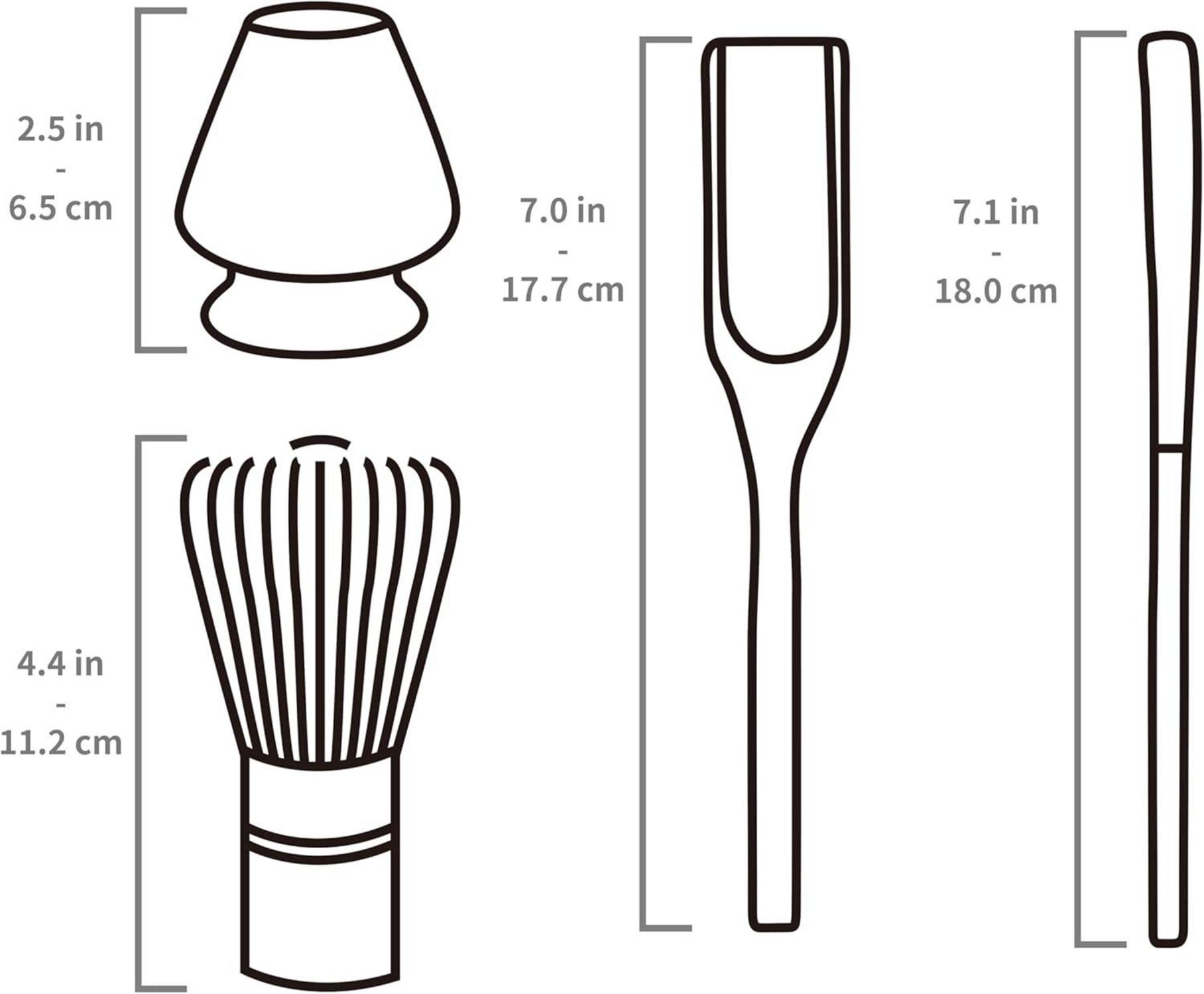 Matcha-Zubehör-Set mit Bambus-Schneebesen & Porzellan-Inhaber