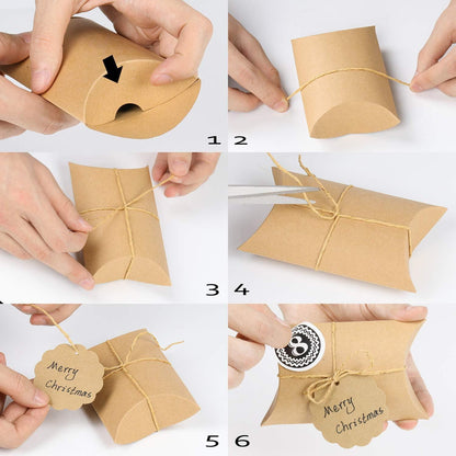Adventskalender zum Befüllen Kraftpapier Tüten 24 Zahlenaufkleber