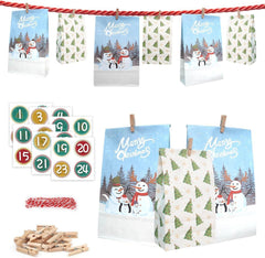 Adventskalender zum Befüllen und Basteln für Kinder - 24 Geschenktüten