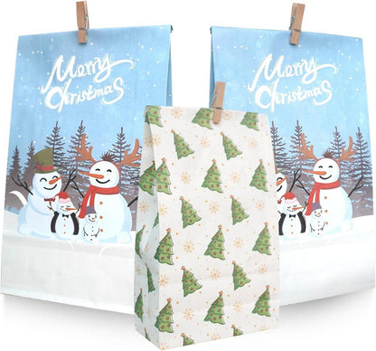 Adventskalender zum Selberbefüllen 2024 Hellblau Grün Pinguin Design