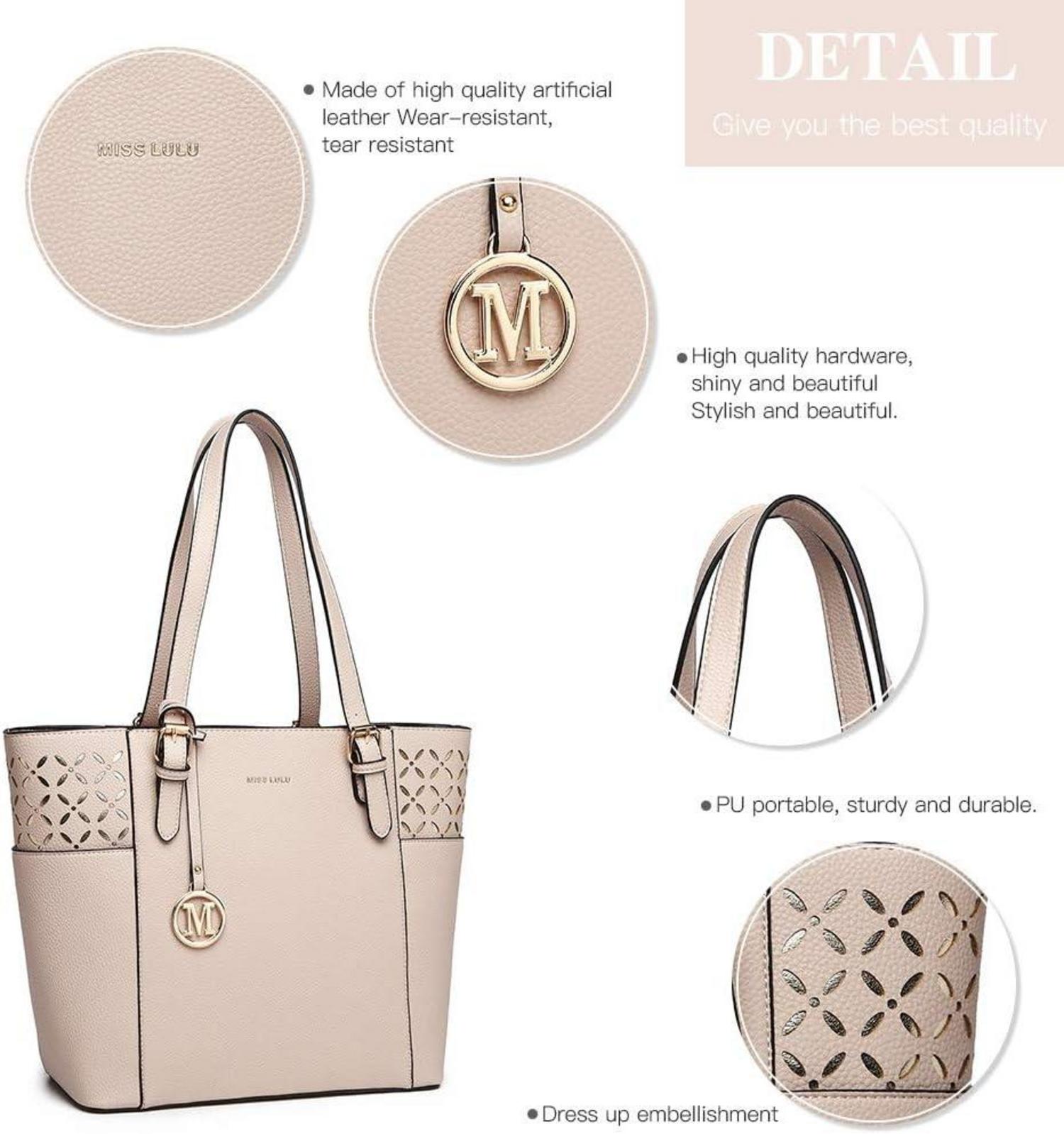 Elegante Miss Lulu Damen Handtasche Shopper Laser-Gravur
