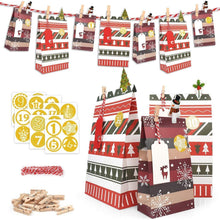 Adventskalender 2024 groß Papiertüten zum Basteln rot grün