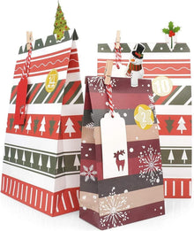 Adventskalender 2024 groß Papiertüten zum Basteln rot grün