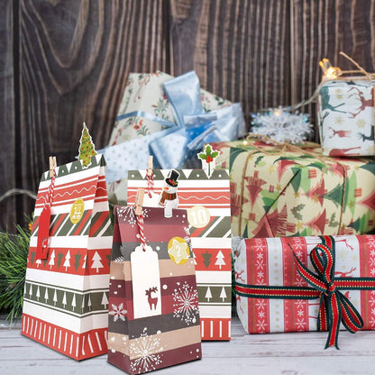 Adventskalender 2024 groß zum Befüllen mit Papiertüten Rot Grün Kinder