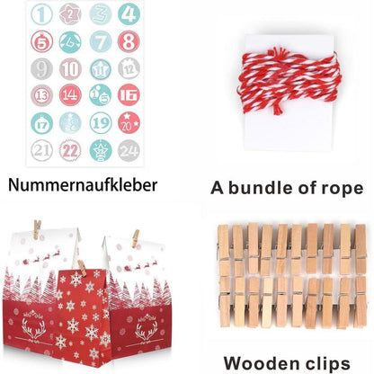 Adventskalender 2024 zum Befüllen groß DIY Geschenktüten