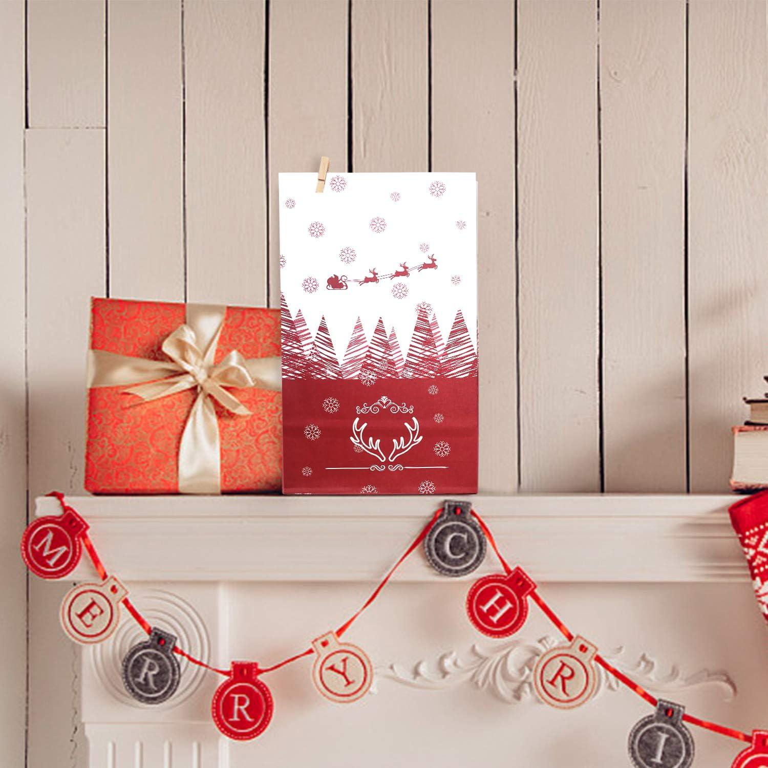 Adventskalender 2024 groß befüllen Papiertüten basteln Kinder