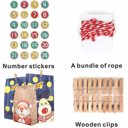 Adventskalender 2024 zum Befüllen groß Papiertüten Kinder