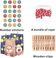 Adventskalender 2024 zum Befüllen groß Papiertüten Kinder