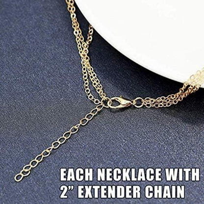 12-teiliges Damen Layered Kette Set Gold Silber Choker Y Halskette