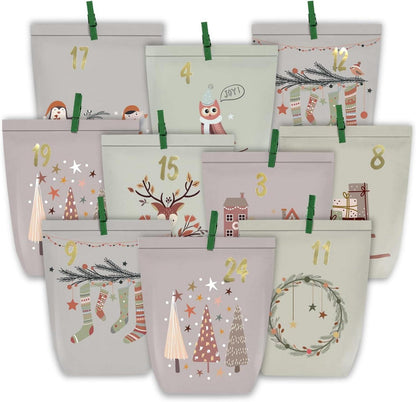 Adventskalender zum selber basteln 24 Weihnachtstüten Selbstbefüllen