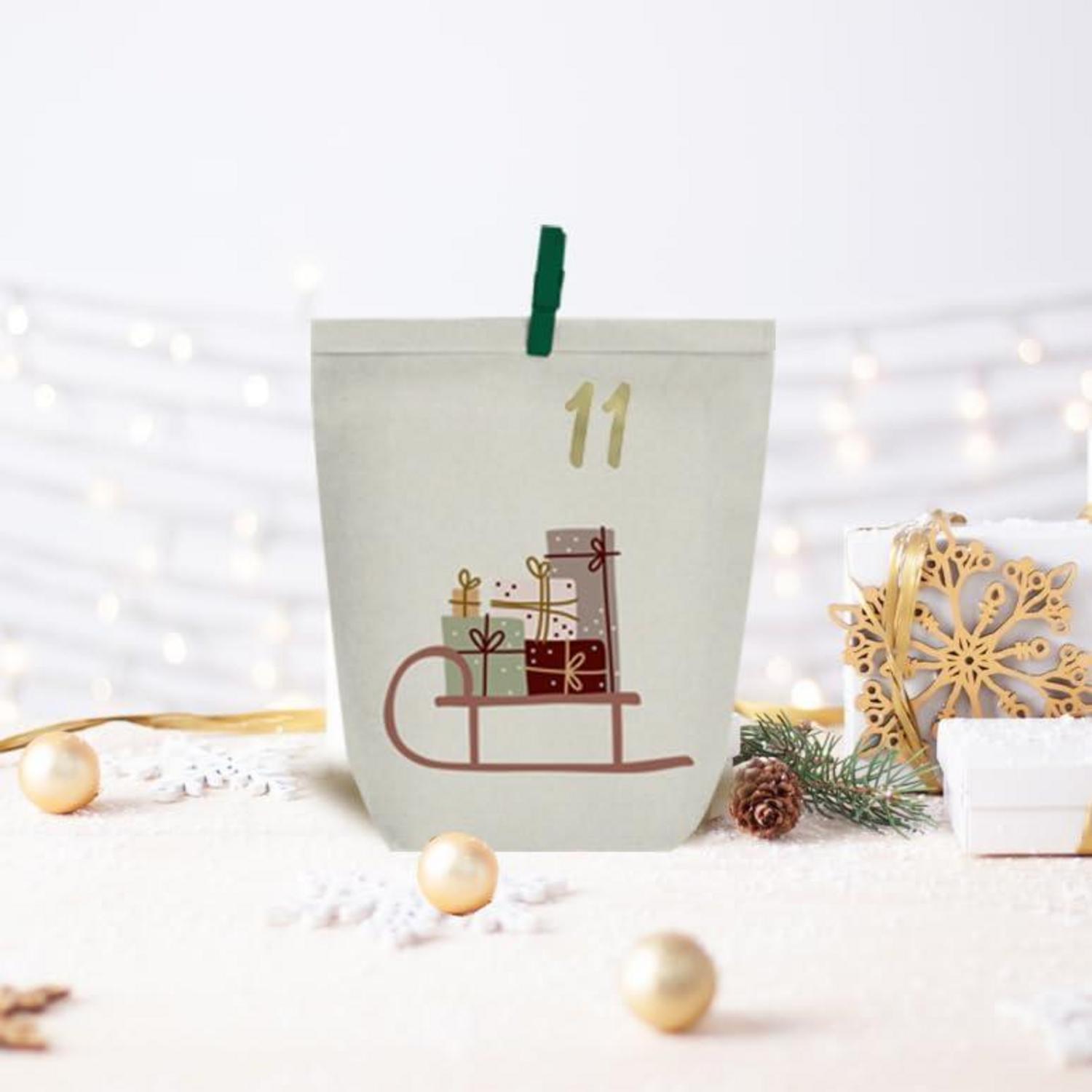 Adventskalender zum selber basteln 24 Weihnachtstüten Selbstbefüllen