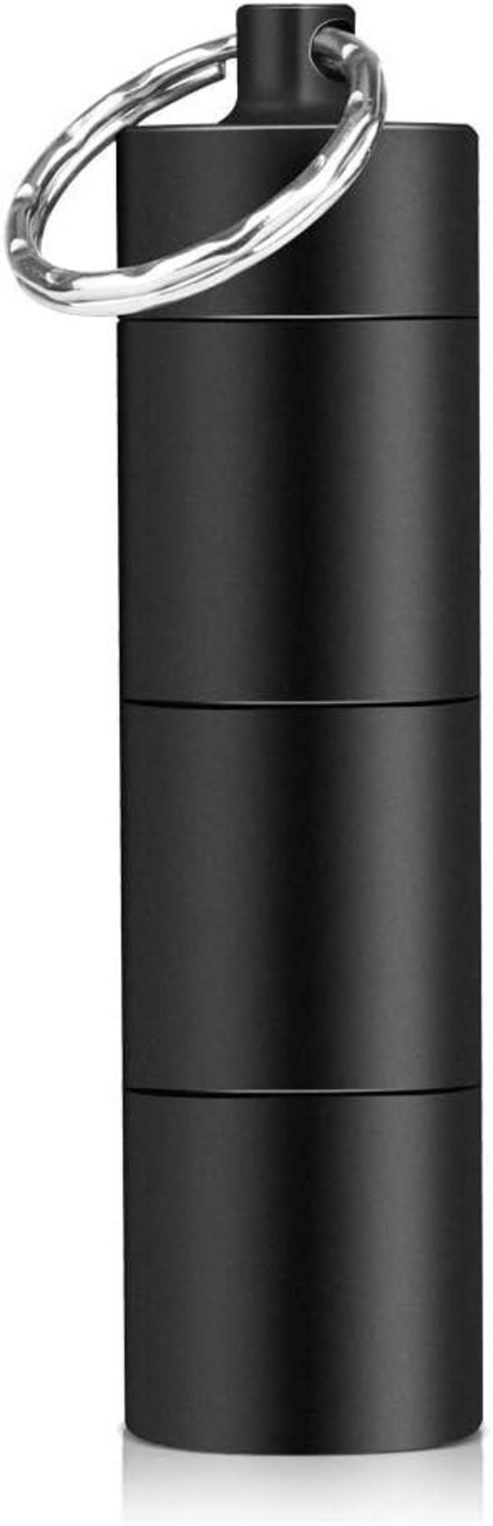 Pillendose Schlüsselanhänger Wasserdicht 3 Teilbare Fächer Schwarz