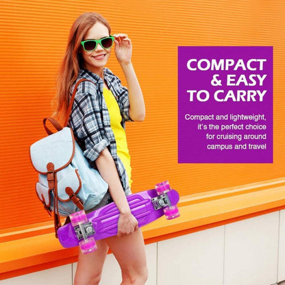 BELEEV 22 Zoll Mini Cruiser Skateboard LED Leuchtrollen