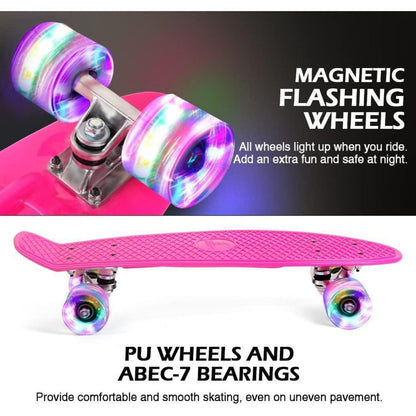 BELEEV Skateboard 22 Zoll Mini Cruiser für Kinder