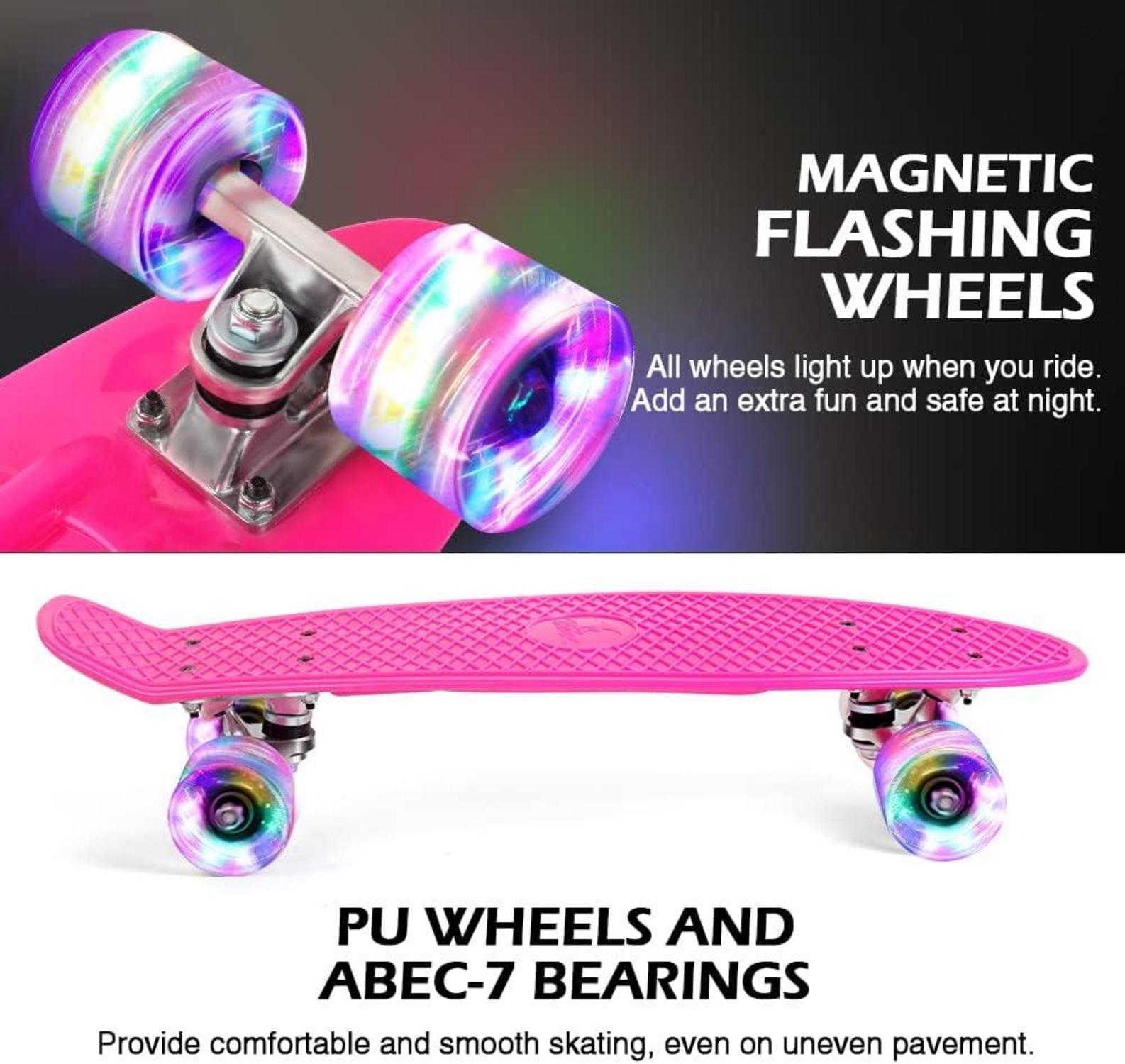 BELEEV Skateboard 22 Zoll Mini Cruiser für Kinder