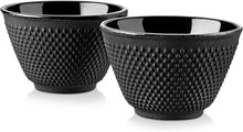 Japanische Gusseisen Teetassen Set, 2er Schwarz Ø 8cm 120ml