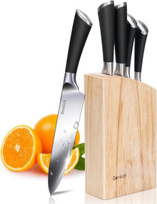 Denkich 6-TLG Messerblock Set Scharf aus Edelstahl