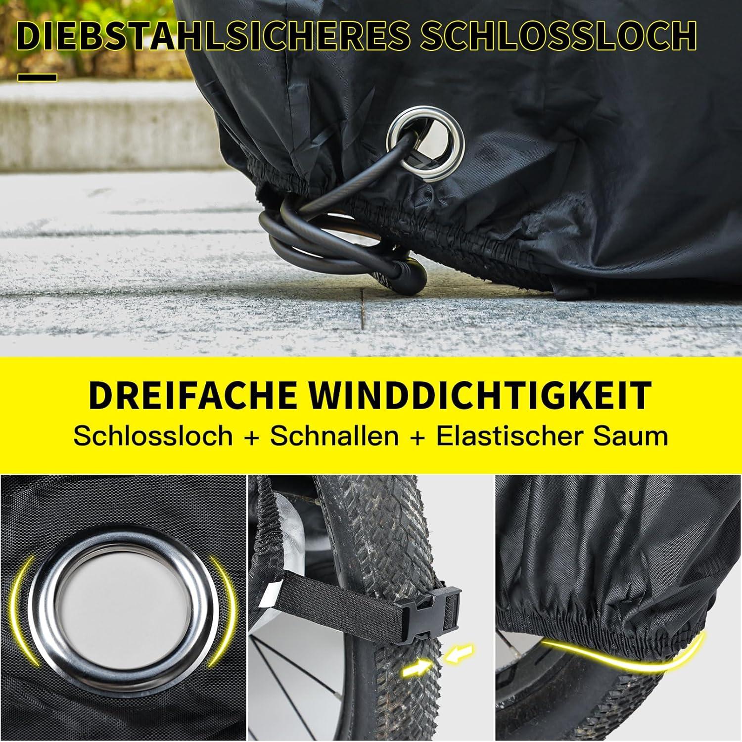 Abdeckplane Fahrrad Wasserdicht Premium Schutz Staub Regen Schnee UV
