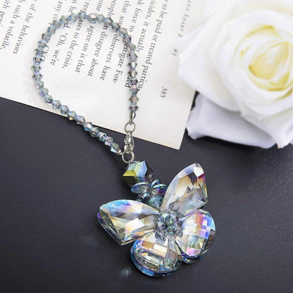 Kristall Schmetterling Auto Spiegel Charm Hängeornament Regenbogen