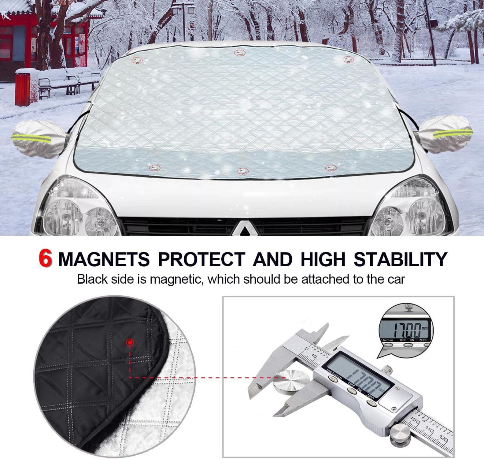 Frontscheibenabdeckung Winter 720g Ultra-Dick Frost Magnet Auto Windschutzscheibe XXL