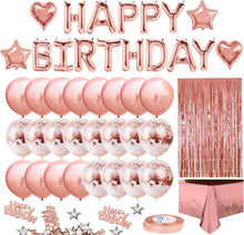 Happy Birthday Deko Frauen Mädchen Rosegold Partyset Luftballons