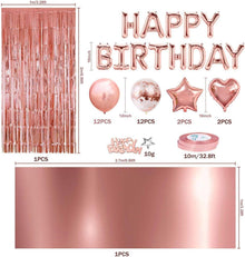 Rosegold Geburtstagsdeko Frauen Mädchen Happy Birthday Set