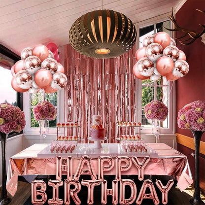 Happy Birthday Deko Frauen Mädchen Rosegold Partyset Luftballons