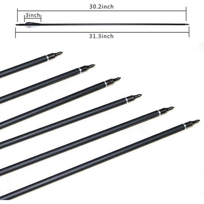 12er Carbonpfeile 30 Zoll für Bogenschießen Erwachsene