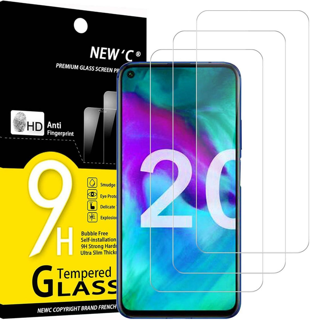 Panzer Schutzglas für Honor 20 Honor 20 Pro 3er Set 9H Härte