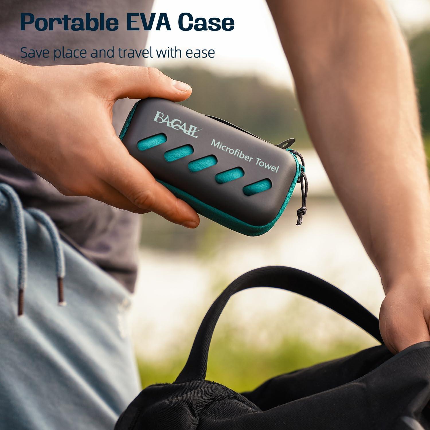 Schnell trocknendes Mikrofaser Handtuch mit EVA Box - Fuchsie L