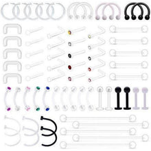 68tlg. Klar Piercing Retainer Set - Flexibel & Vielseitig