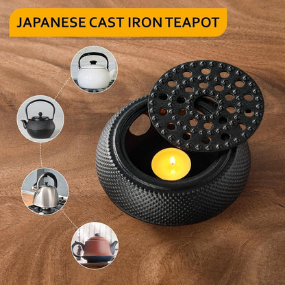 Velaze Gusseisen Teekanne mit Heizung und Stövchen 1200ml