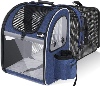 Erweiterbarer Hunderucksack Katzenrucksack Rucksack Blau 34 27 44cm