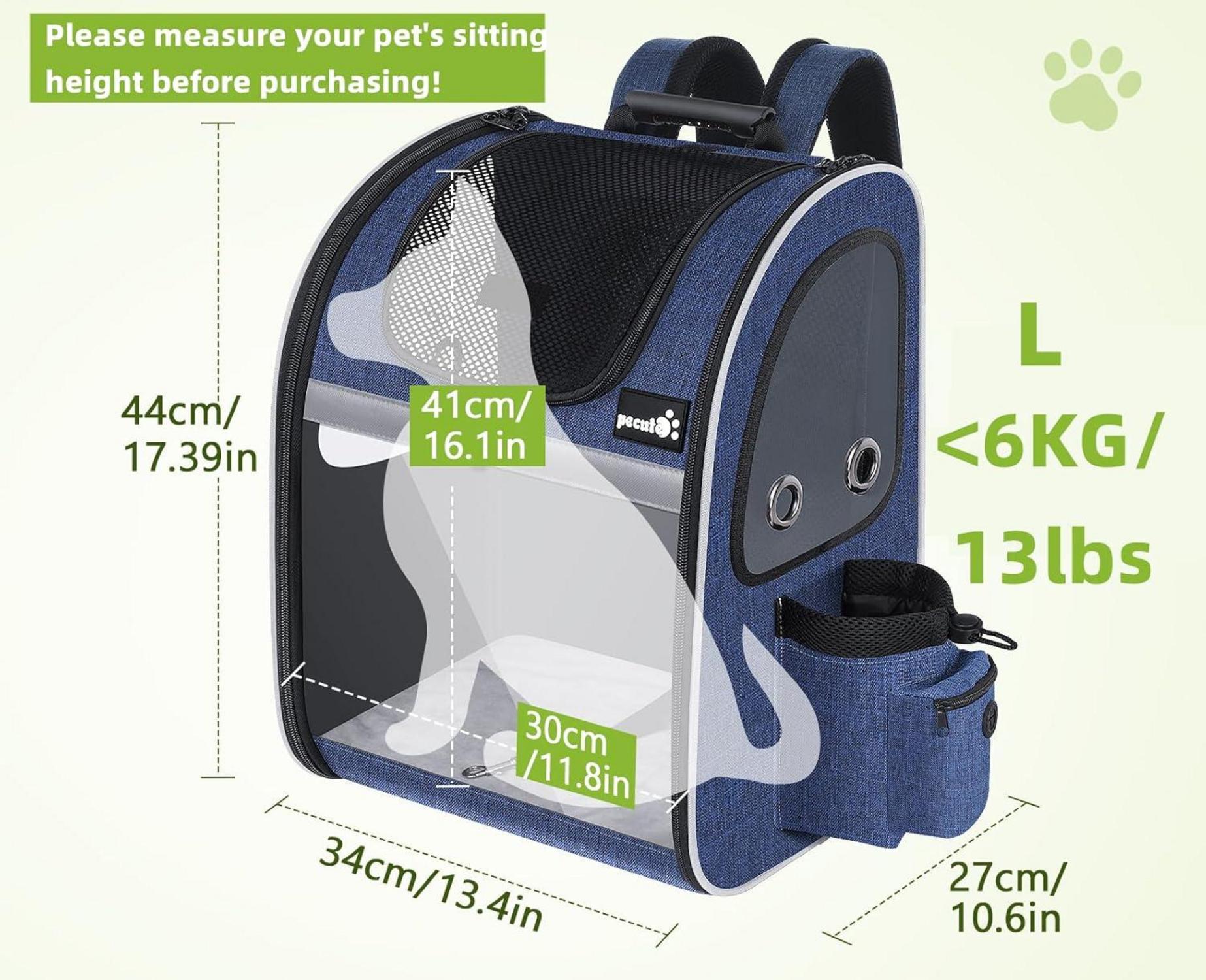 Pecute Erweiterbarer Hunde- und Katzenrucksack Blau