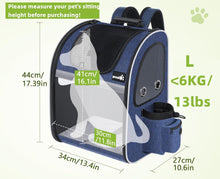 Pecute Erweiterbarer Hunde- und Katzenrucksack Blau