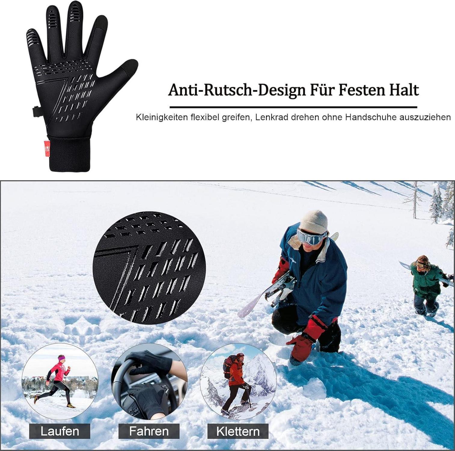 Cevapro Fahrradhandschuhe Warme Winterhandschuhe Touchscreen Winddicht