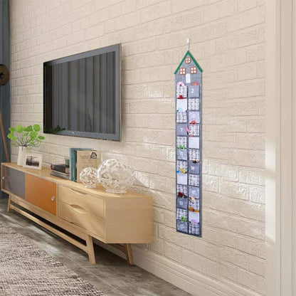 XXL Adventskalender Filz Grau 145cm Weihnachten DIY