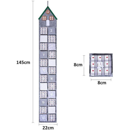 XXL Adventskalender Filz Grau 145cm Weihnachten DIY