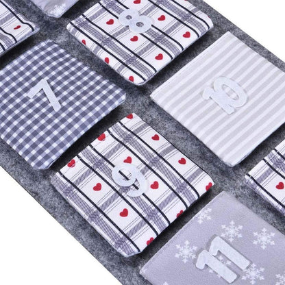 XXL Adventskalender Filz Grau 145cm Weihnachten DIY