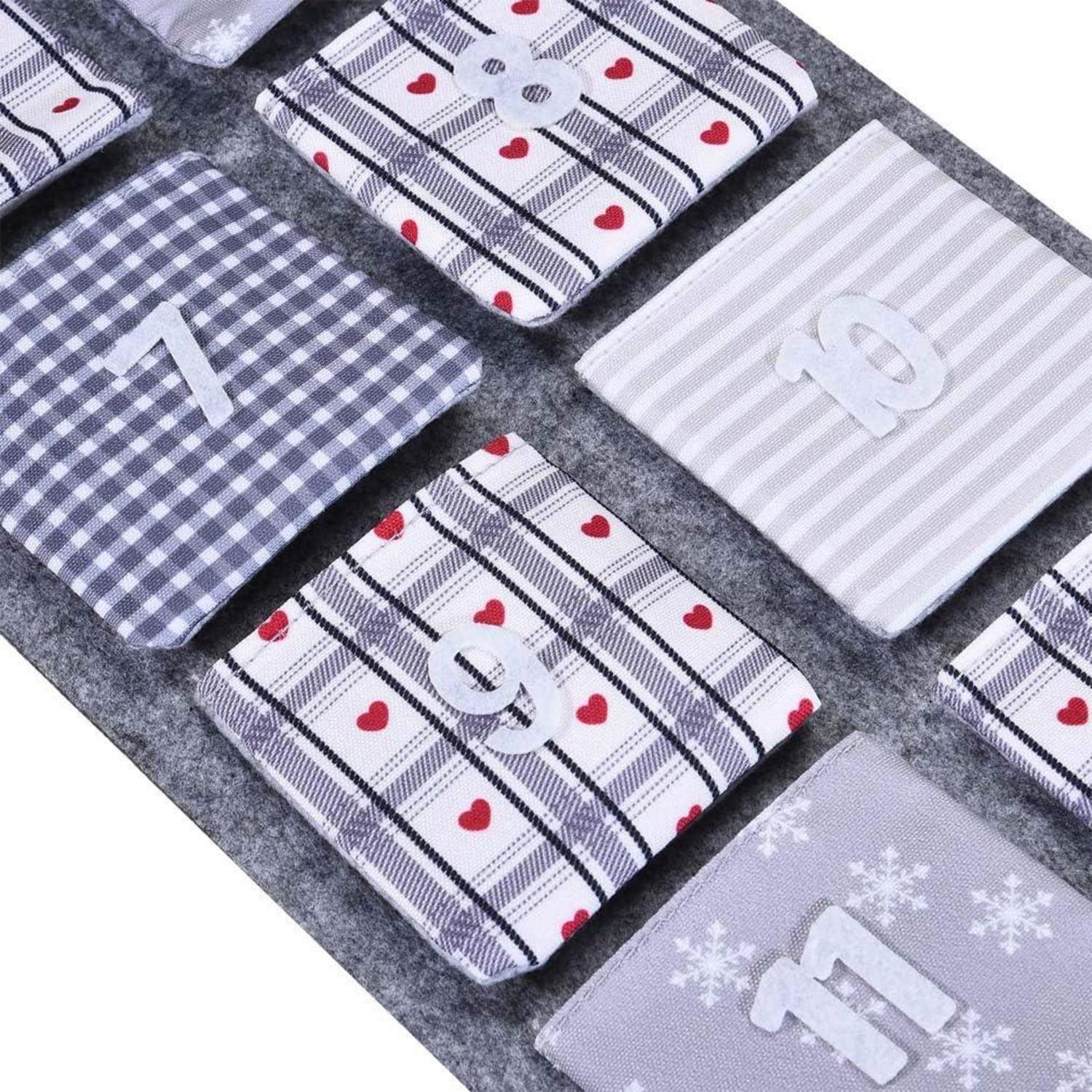 XXL Adventskalender 145cm zum Befüllen Weihnachten Filz Stoffsäckchen für Kinder & Erwachsene