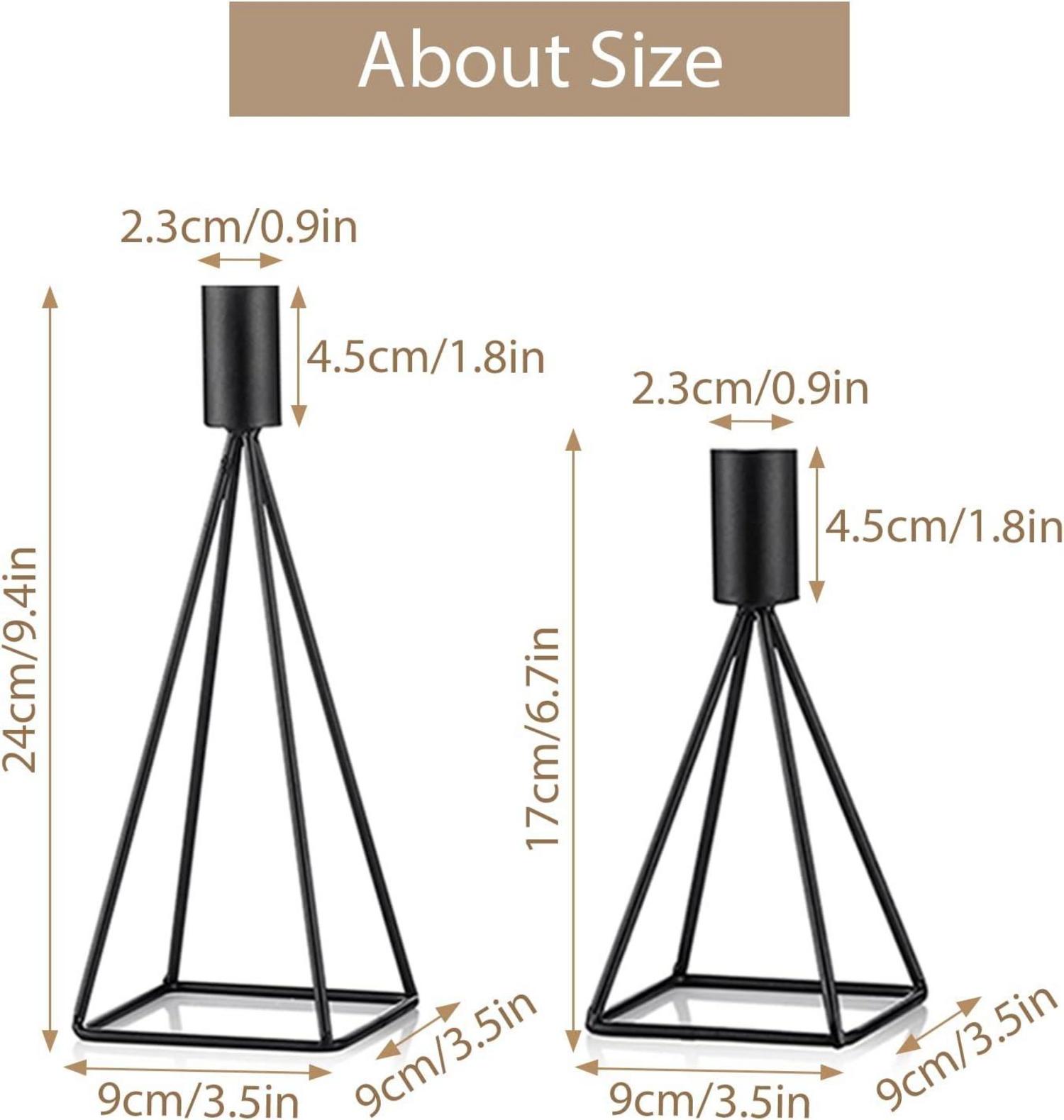 Sziqiqi Metall Kerzenständer Vintage Schwarz 2er Set Wohnzimmer Hochzeit