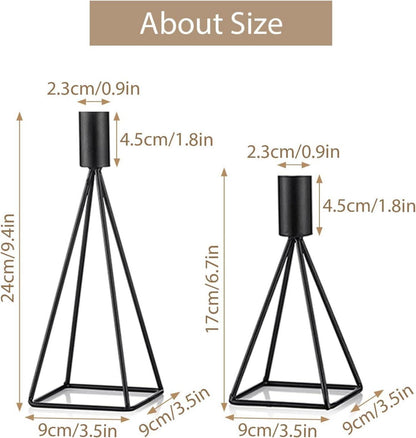 Sziqiqi Metall Kerzenständer Vintage Schwarz 2er Set Wohnzimmer Hochzeit