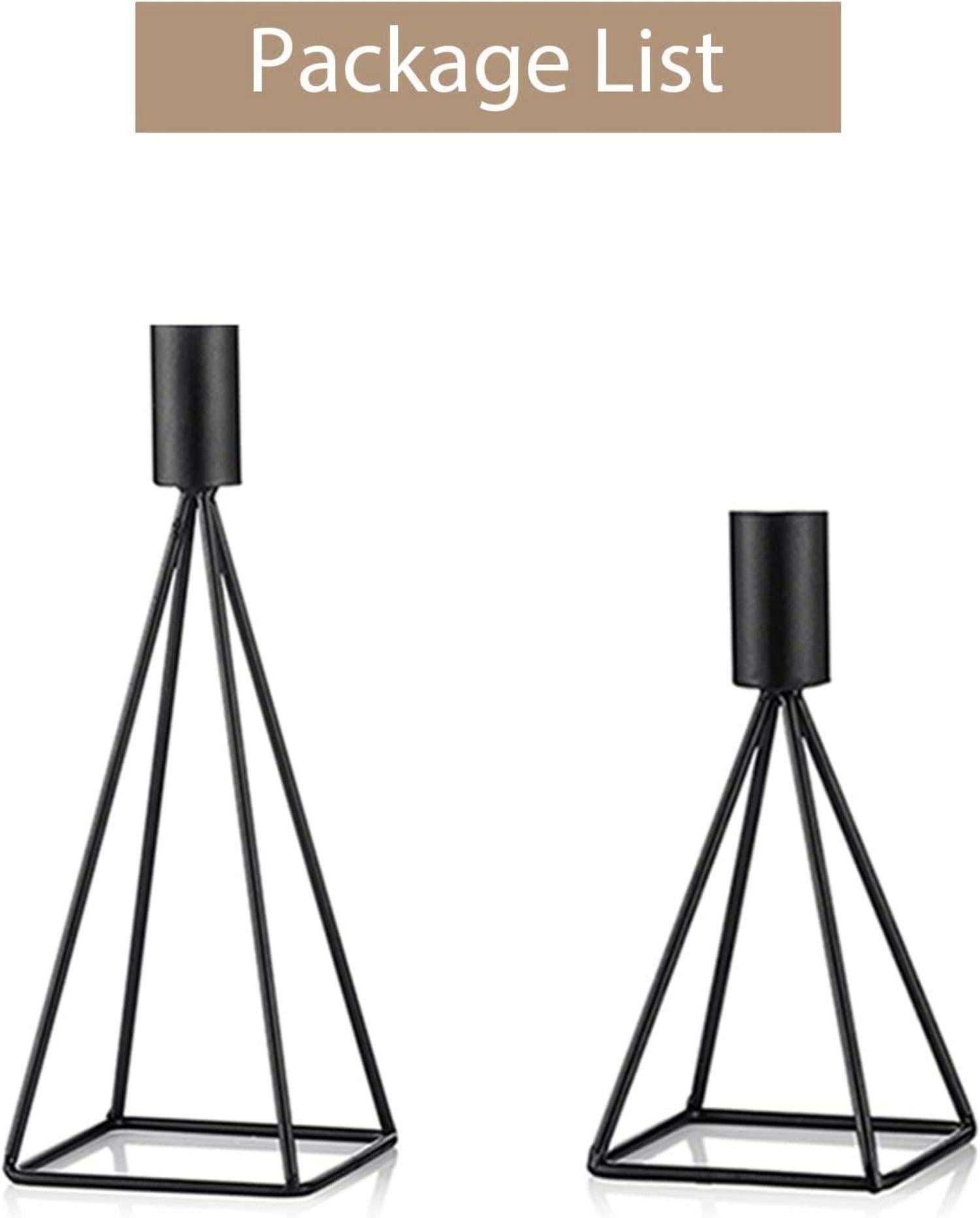 Sziqiqi Metall Kerzenständer Vintage Schwarz 2er Set Wohnzimmer Hochzeit