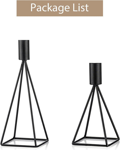 Sziqiqi Metall Kerzenständer Vintage Schwarz 2er Set Wohnzimmer Hochzeit