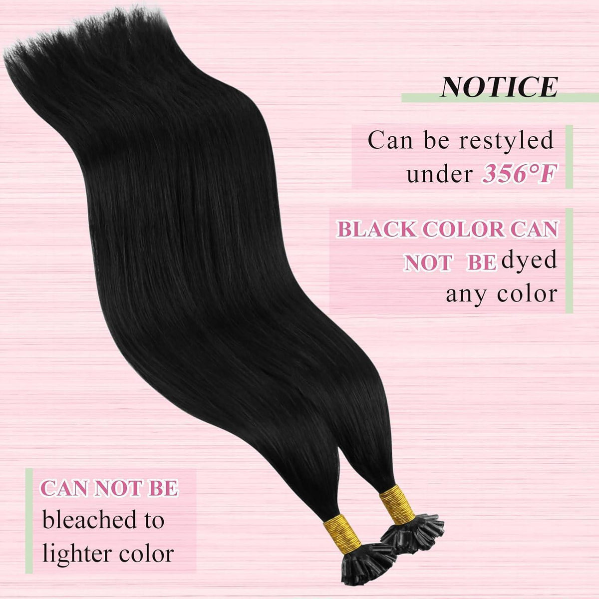 Echthaar U-Tip Extensions Schwarz 40cm - 50g