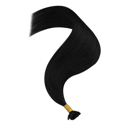 Echthaar U-Tip Extensions Schwarz 40cm - 50g