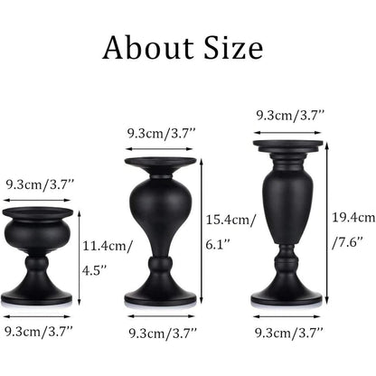 Schwarze Vintage Kerzenhalter Set für Hochzeit Party