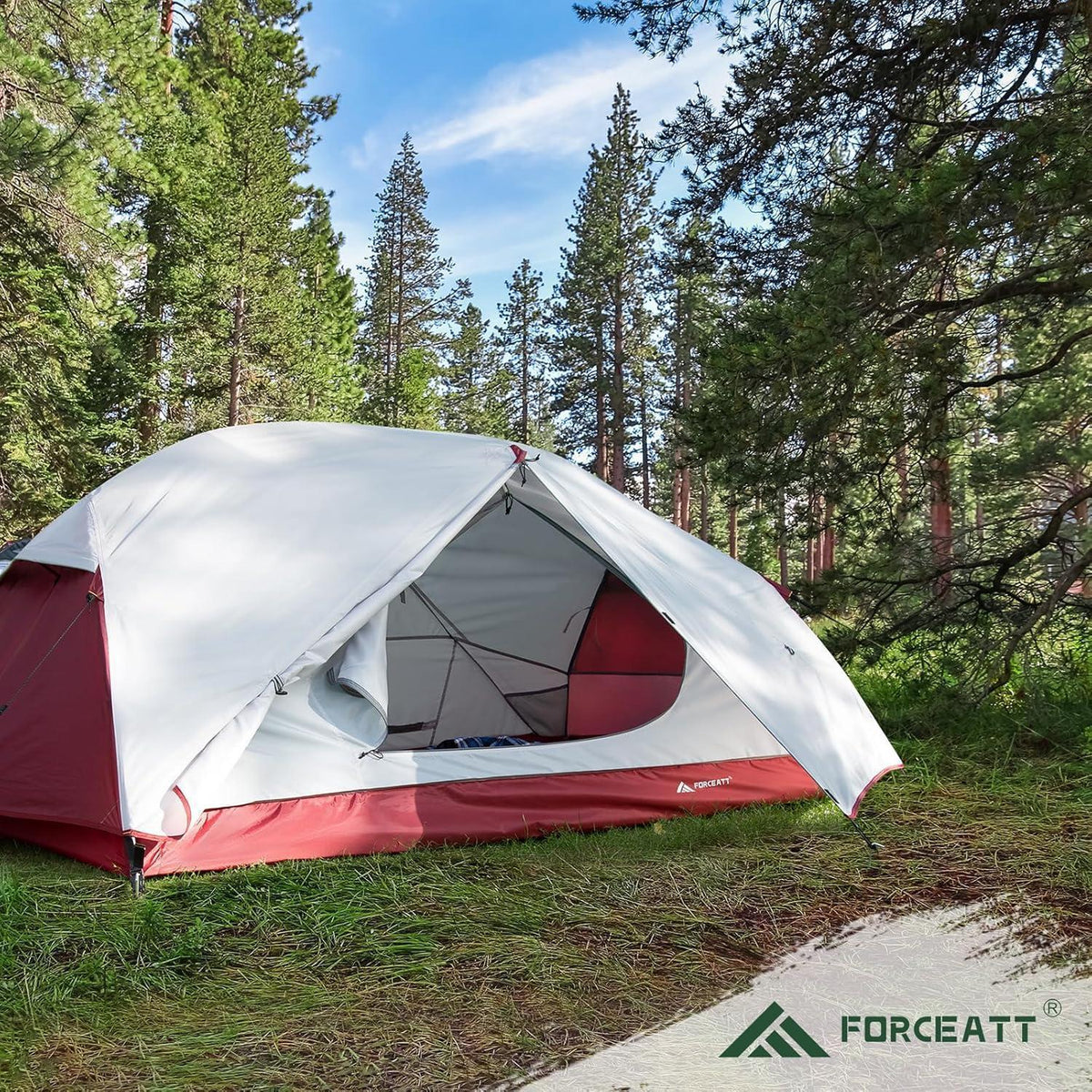 2-3 Personen Campingzelt, wasserdicht, winddicht, ultraleicht, grau/weinrot