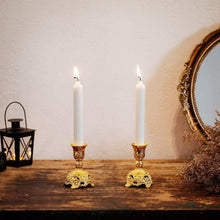 2er Set Kerzenständer Kerzenhalter Vintage Gold für Hochzeit