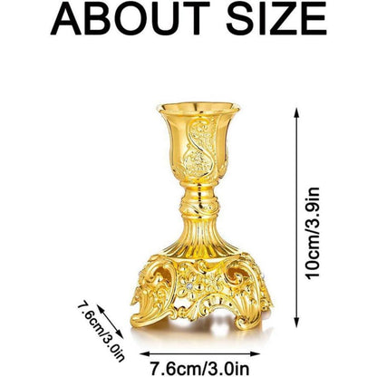 2er Set Kerzenständer Kerzenhalter Vintage Gold für Hochzeit